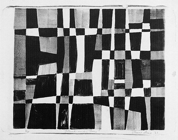 Artist: b'Sharp, James.' | Title: b'Black and grey.' | Date: 1963 | Technique: b'lithograph, printed in black ink, from one stone' | Copyright: b'\xc2\xa9 Estate of James Sharp'