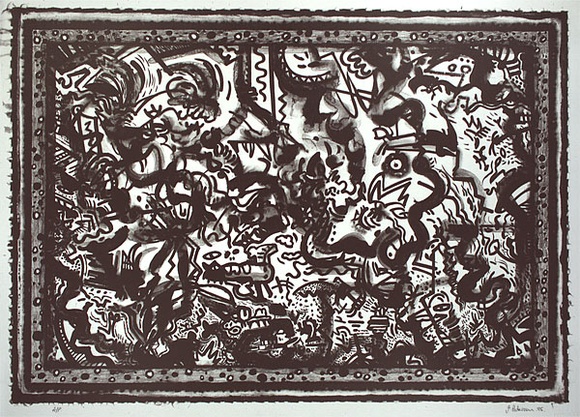 Artist: Paterson, Jim. | Title: not titled [Dach + buoy[?]] | Date: 1985 | Technique: lithograph, printed in black ink, from one stone