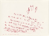 Title: b'Settevoltecieco (red)' | Date: 2010 | Technique: b'lithograph, printed in red ink, from one stone/plate; hand-coloured'