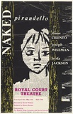 Artist: b'Cilento, Margaret.' | Title: b'Naked Pirandello, Royal Court Theatre, London.' | Date: 1963 | Technique: b'offset-lithograph, printed in colour, from five stencils'