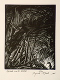 Artist: McGrath, Raymond. | Title: Greeting card: Christmas | Date: 1926 | Technique: wood-engraving, printed in black ink, from one block