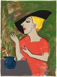 Artist: b'Dickerson, Robert.' | Title: b'The Paris hat.' | Date: 1999 | Technique: b'screenprint, printed in colour, from 21 stencils'