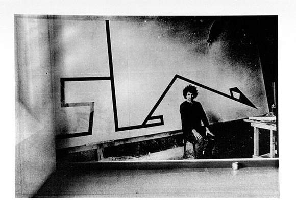 Artist: b'SHOMALY, Alberr' | Title: b'20 feet painting' | Date: 1971 | Technique: b'photo-screenprint, printed in black ink, from one stencil'