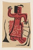 Artist: b'Brash, Barbara.' | Title: b'<p>Native dancer</p>' | Date: 1953 | Technique: b'screenprint, printed in black and red ink, from two stencils'