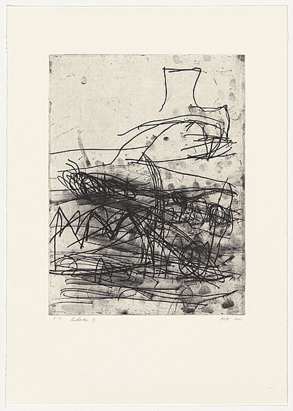Artist: Tomescu, Aida. | Title: Ardoise III | Date: 2006 | Technique: soft-ground etching, printed in black ink, from one copper plate | Copyright: © Aida Tomescu. Licensed by VISCOPY, Australia.