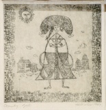 Artist: b'de Kesler, Thomas.' | Title: b'Country girl.' | Date: 1969 | Technique: b'etching, printed in black ink, from one  plate' | Copyright: b'\xc2\xa9 Thomas de Kessler'