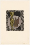 Title: not titled [still ife with yellow and black vase] | Date: 1988 | Technique: drypoint, printed in black ink, from one plate; additional hand-colouring in watercolour