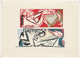 Artist: b'Marsden, David' | Title: b'Diver up' | Date: 1984 | Technique: b'woodcut, printed in colour, from multiple blocks'