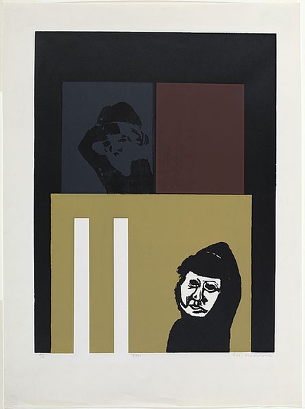 Artist: b'MADDOCK, Bea' | Title: b'8 a.m.' | Date: 1968 | Technique: b'screenprint, printed in colour, from four stencils'