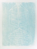 Artist: Buckley, Sue. | Title: Rain maker. | Date: 1972 | Technique: woodcut, printed in blue ink, from one block | Copyright: This work appears on screen courtesy of Sue Buckley and her sister Jean Hanrahan