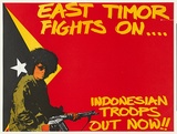 Artist: MACKINOLTY, Chips | Title: East Timor fights on | Date: 1978 | Technique: offset-lithograph, printed in colour, printed from multiple stones [or plates],
