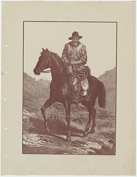 Artist: b'Calvert, Samuel.' | Title: b'The prospector.' | Date: 1883 | Technique: b'wood-engraving, printed in brown ink, from one block'