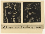 Artist: b'HANRAHAN, Barbara' | Title: b'All men are brothers dear' | Date: 1964 | Technique: b'etching, aquatint, printed in black ink with plate-tone, from three  plates'