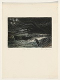 Artist: b'AMOR, Rick' | Title: b'The sea.' | Date: 1989 | Technique: b'etching, printed in black ink, from one plate; hand-coloured'