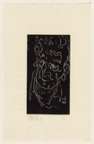 Title: b'not titled [head]' | Date: 1967 | Technique: b'woodcut, printed in black ink, from one block'