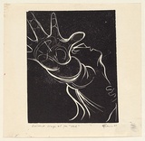 Artist: b'EWINS, Rod' | Title: b'Linocut for Web.' | Date: 1967 | Technique: b'linocut, printed in black ink, from one block'