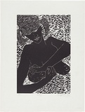 Artist: b'WALKER, Murray' | Title: b'Bathing.' | Date: 1982 | Technique: b'linocut, printed in black ink, from one block'