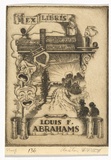 Artist: b'PLATT, Austin' | Title: b'Bookplate: Louis F Abrahams' | Date: c.1946 | Technique: b'etching, printed in black ink, from one plate'