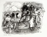 Artist: b'Conder, Charles.' | Title: bL'alcade dans l'embarras. | Date: 1899 | Technique: b'transfer-lithograph, printed in black ink, from one stone'