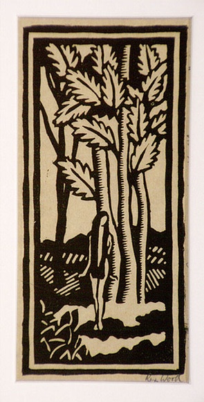 Artist: b'Wood, Rex.' | Title: b'Eve.' | Date: c.1934 | Technique: b'linocut, printed in black ink, from one block'