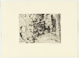 Artist: PARR, Mike | Title: Gun into vanishing point 11 | Date: 1988-89 | Technique: drypoint and foul biting, printed in black ink, from one copper plate