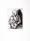Artist: b'Beaukenkamp, Frieda.' | Title: b'De adoratie.' | Date: 1989 | Technique: b'etching, printed in black ink with plate-tone, from one plate'