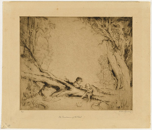 Artist: van RAALTE, Henri | Title: The Madonna of the pool | Date: c.1921 | Technique: drypoint, printed in warm black ink, from one plate