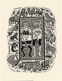 Artist: b'HANRAHAN, Barbara' | Title: b'Adam and Eve in bed' | Date: 1989 | Technique: b'linocut, printed in black ink, from one block'