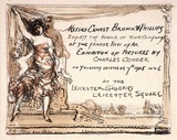 Artist: Conder, Charles. | Title: Invitation card: Charles Conder exhibition, Leicester Galleries, London. | Date: 1905 | Technique: transfer-lithograph, printed in black ink, from one stone; hand-coloured