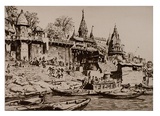 Artist: LINDSAY, Lionel | Title: The burning ghat, Benares | Date: 1930 | Technique: drypoint, printed in brown ink, from one plate | Copyright: Courtesy of the National Library of Australia