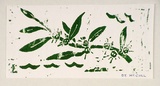 Artist: McColl, Decima. | Title: Greeting card: Gumblossom | Date: 1985 | Technique: linocut, printed in green ink, from one block