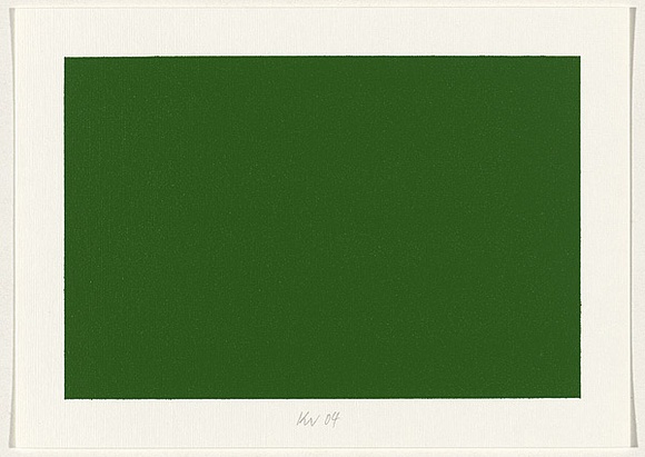 Title: b'not titled [dark green]' | Date: 2004 | Technique: b'screenprint, printed in acrylic paint, from one stencil'