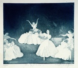 Artist: b'Byrne, Harold.' | Title: b'Les sylphides.' | Date: 1937 | Technique: b'etching and aquatint, printed in blue ink, from one copper plate'