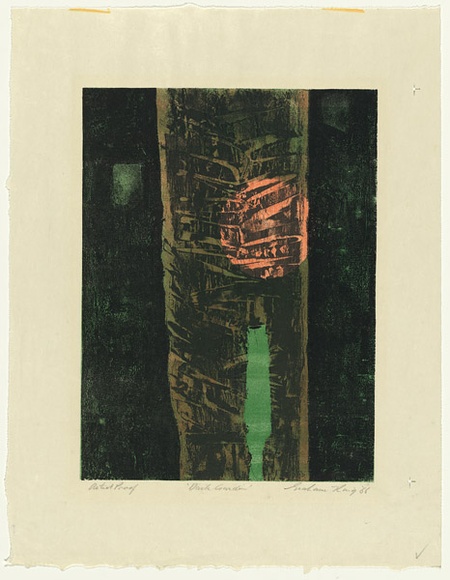 Artist: b'KING, Grahame' | Title: b'Dark garden' | Date: 1966 | Technique: b'lithograph, printed in colour, from multiple stones [or plates]'