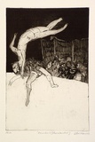 Artist: b'BALDESSIN, George' | Title: b'Acrobats (stars and sawdust).' | Date: 1963 | Technique: b'etching and aquatint, printed in black ink, from one plate'