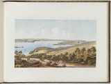 Artist: b'von Gu\xc3\xa9rard, Eugene' | Title: b'Sydney Heads, New South Wales' | Date: (1866 - 68) | Technique: b'lithograph, printed in colour, from multiple stones [or plates]'