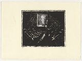 Artist: b'Kenyon, Therese.' | Title: b'In an advisory capacity' | Date: 1990 | Technique: b'linocut and collage, printed in black ink, from one block'
