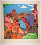 Artist: b'UNKNOWN, Artist' | Title: b'The market' | Date: 1982, 1 March | Technique: b'screenprint, printed in colour, from six stencils'