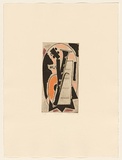 Title: b'Music' | Date: 1990 | Technique: b'drypoint and aquatint, printed in black ink, from one plate; additional hand colouring with pastels'