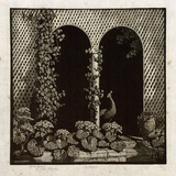 Artist: LINDSAY, Lionel | Title: The arbour | Date: 1939 | Technique: wood-engraving, printed in black ink, from one block touched with ink | Copyright: Courtesy of the National Library of Australia