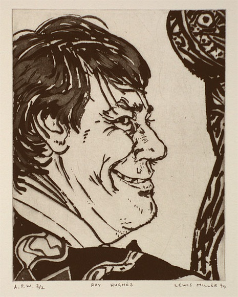 Artist: Miller, Lewis. | Title: Ray Hughes | Date: 1994 | Technique: aquatint, printed in black ink, from one plate | Copyright: © Lewis Miller. Licensed by VISCOPY, Australia
