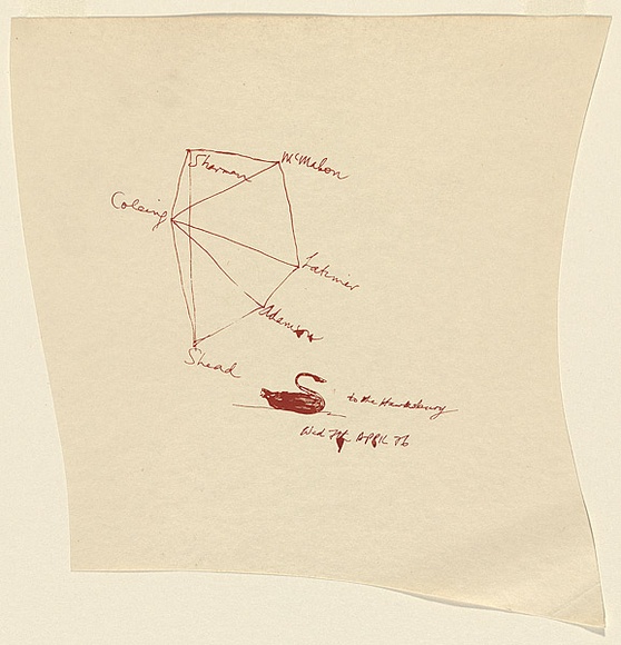 Title: To the Hawkesbury. | Date: 1976 | Technique: screenprint, printed in red ink, from one stencil