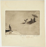 Artist: b'Hunter, William.' | Title: b'The sands.' | Date: c.1936 | Technique: b'etching and aquatint'