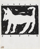 Artist: WORSTEAD, Paul | Title: Ashtray patch | Date: 1988 | Technique: screenprint, printed in black ink, from one stencil | Copyright: This work appears on screen courtesy of the artist