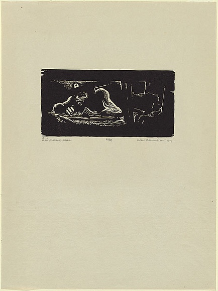 Artist: b'Counihan, Noel.' | Title: b'In the narrow seam.' | Date: 1947 | Technique: b'linocut, printed in black ink, from one block'