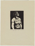 Artist: Counihan, Noel. | Title: In the shadow of disaster... the wife. | Date: 1947 | Technique: linocut, printed in black ink, from one block