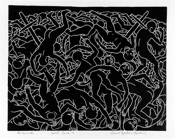 Artist: b'Hawkins, Weaver.' | Title: b'The innocents' | Date: 1968 | Technique: b'linocut, printed in black ink, from one block' | Copyright: b'The Estate of H.F Weaver Hawkins'