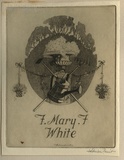 Artist: FEINT, Adrian | Title: Bookplate: F. Mary F. White. | Date: (1924) | Technique: etching, printed in brown ink with plate-tone, from one plate | Copyright: Courtesy the Estate of Adrian Feint