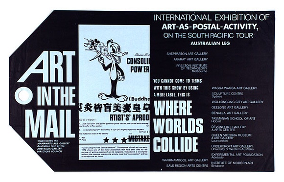 Artist: b'UNKNOWN' | Title: b'Art in the Mail - Where Worlds Collide.' | Date: 1977-79 | Technique: b'screenprint'