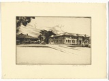 Artist: b'PLATT, Austin' | Title: bSt Hilda's, Perth | Date: 1937 | Technique: b'etching, printed in black ink, from one plate'
